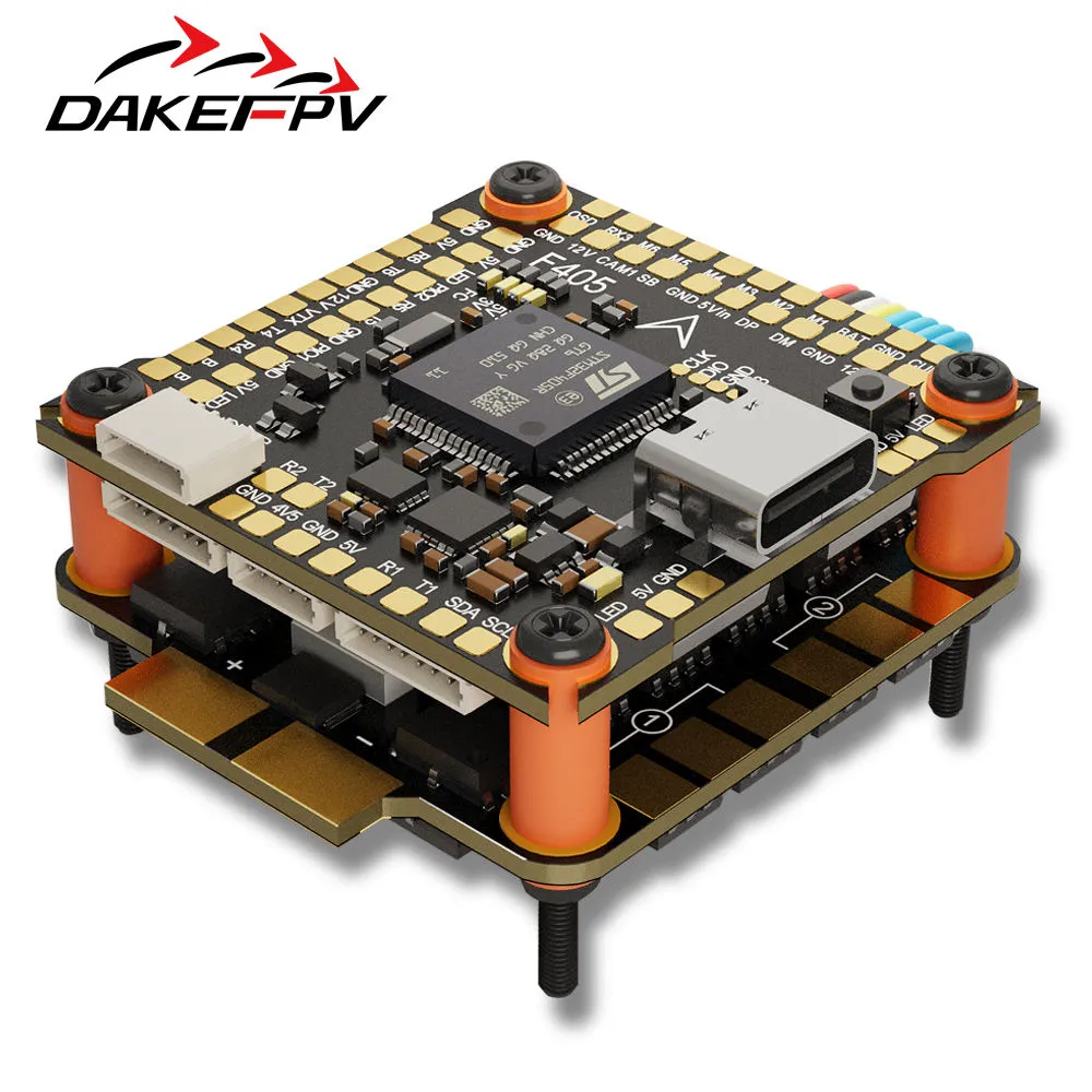 DAKEFPV F405 Flight Controller & 8S 70A 4-in-1 ESC Stack Dual Cam Switching(Mission Planner/Betaflight/Inav)